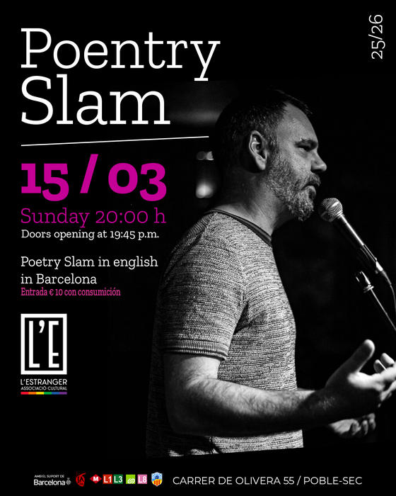 Poentry Slam L'Estranger Associació Cultural BCN Barcelona