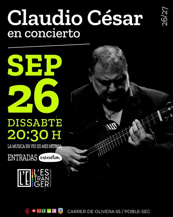 Claudio César en concierto L'Estranger Associació Cultural BCN Barcelona